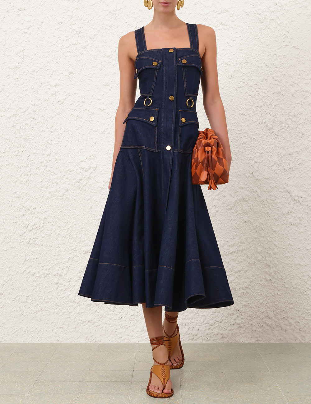 Luna Denim Utility Midi Dress