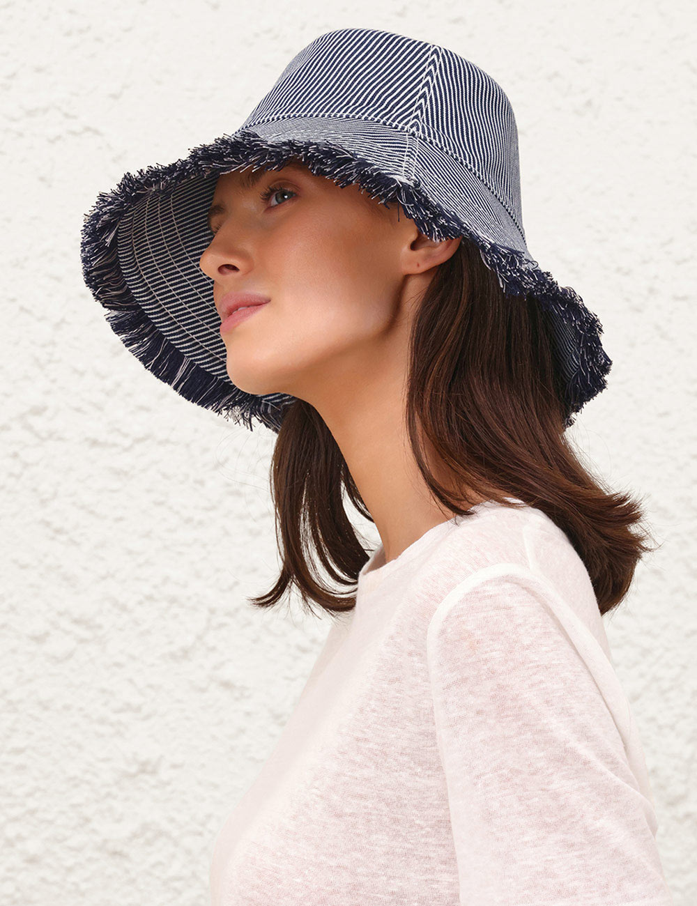 Stripe Denim Bucket Hat