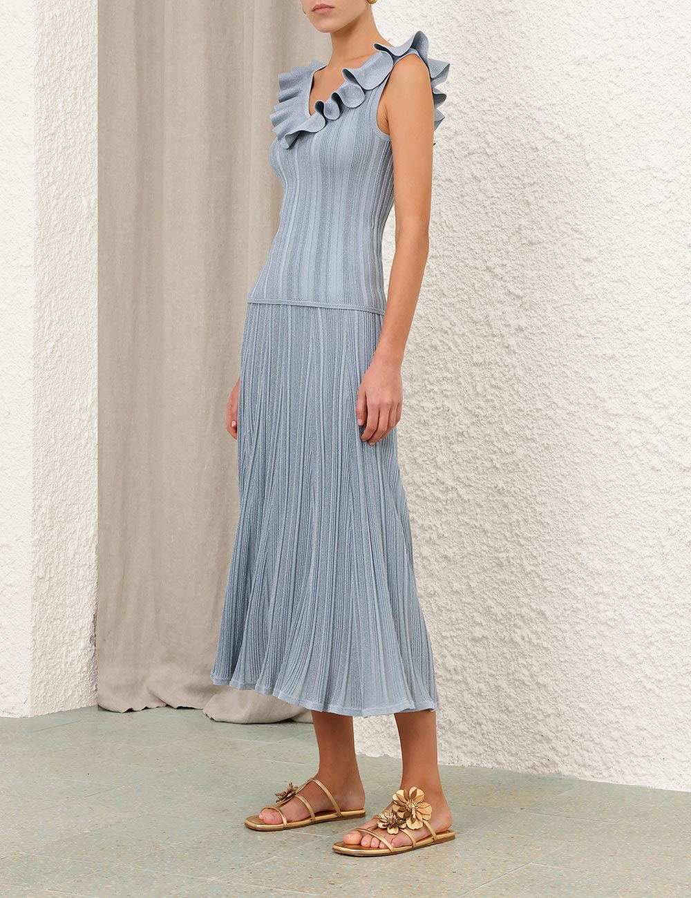 Aster Metallic Midi Skirt