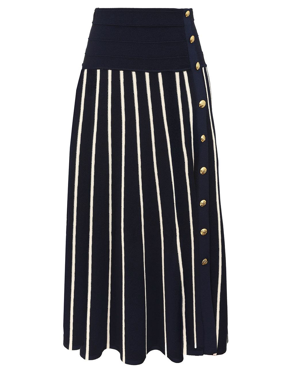 Luna Striped Midi Skirt