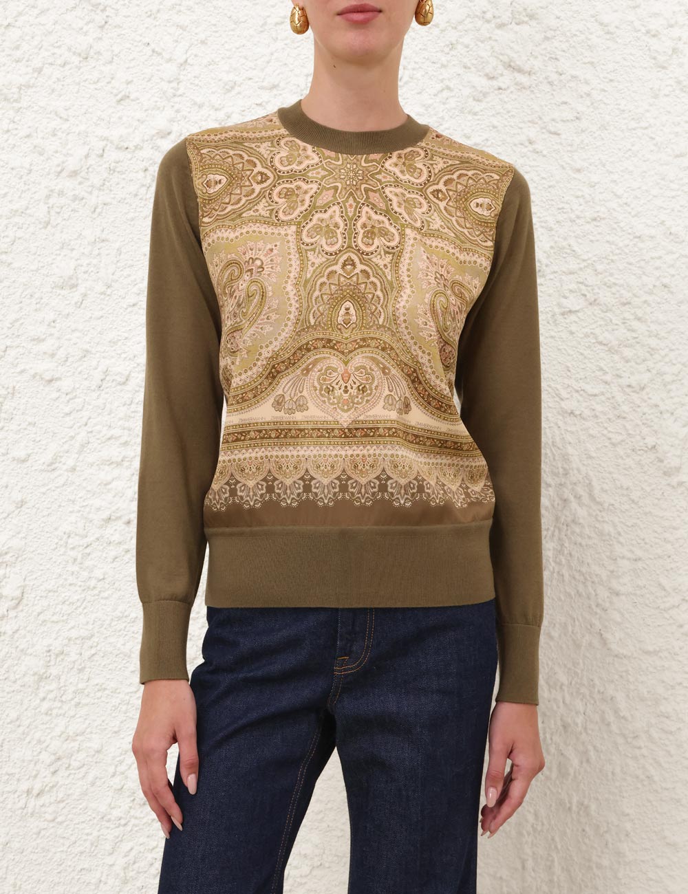 Luna Printed Silk Sweater