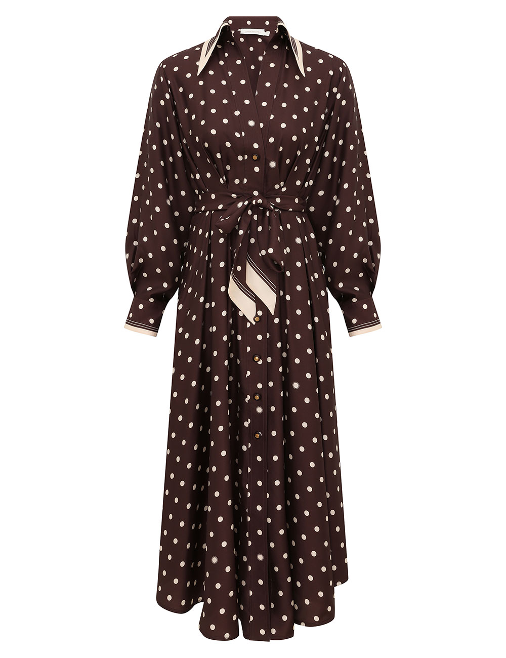 Dot Tuck Midi Dress