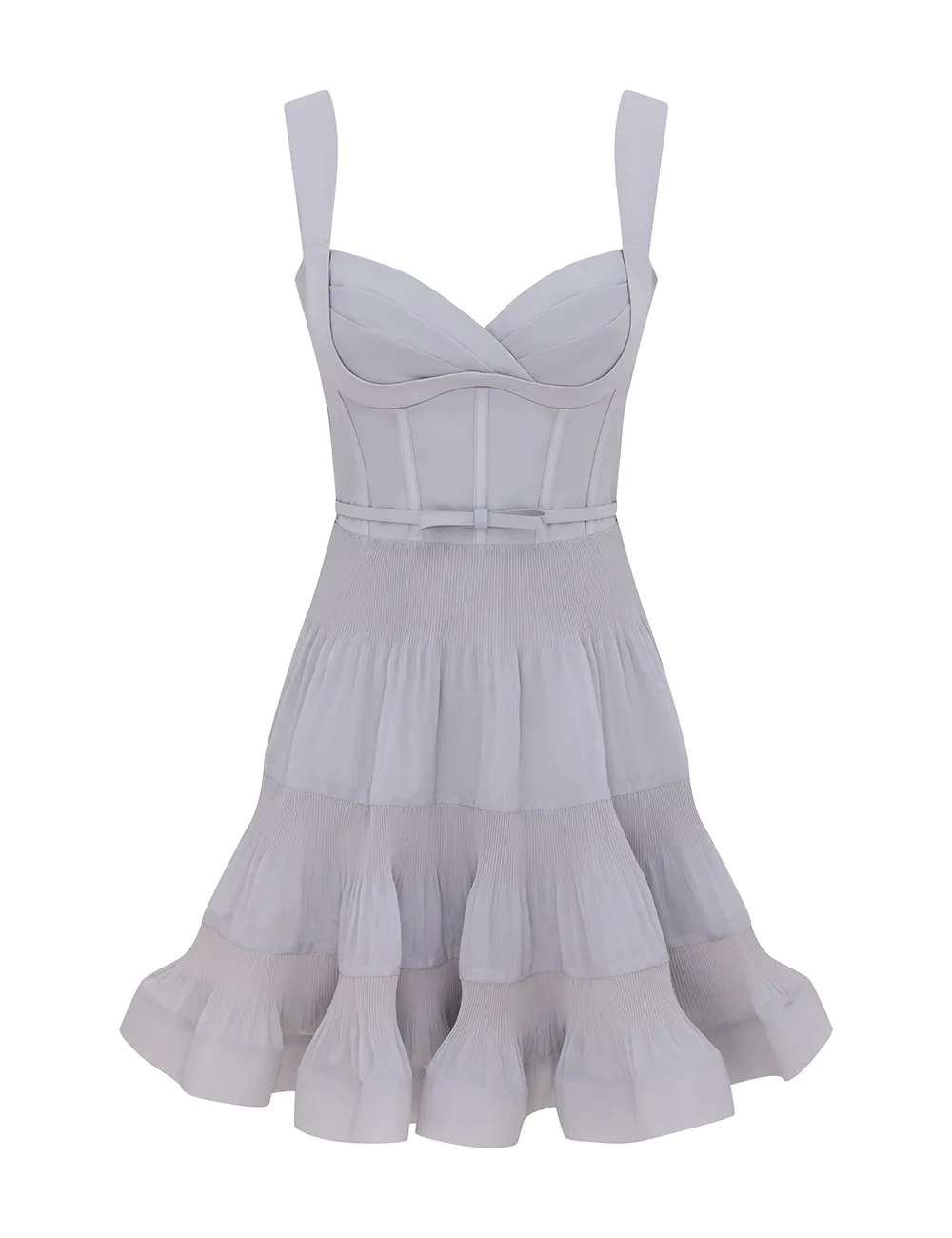 Pleated Draped Mini Dress