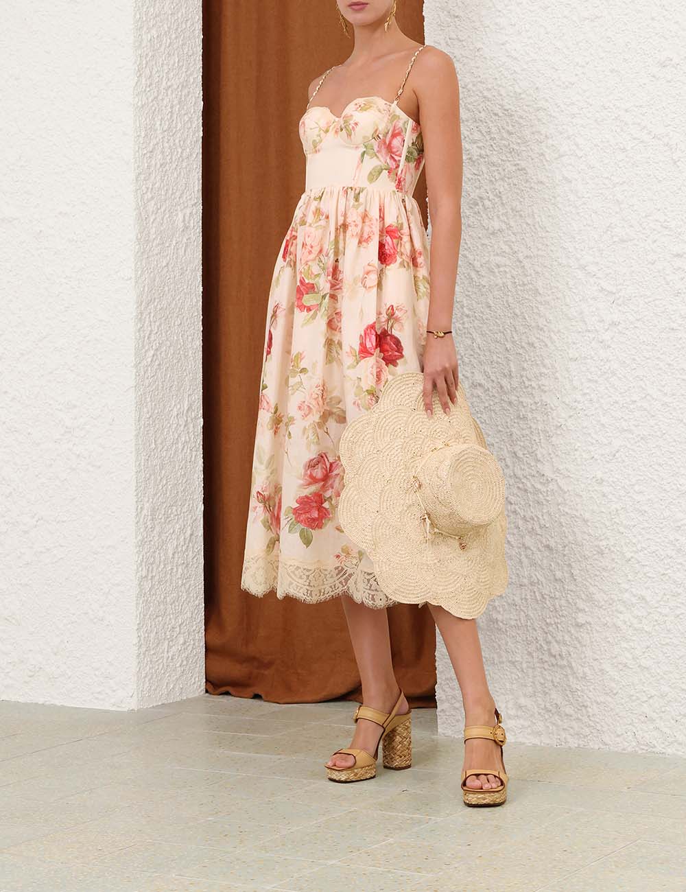 Roselight Picnic Midi Dress