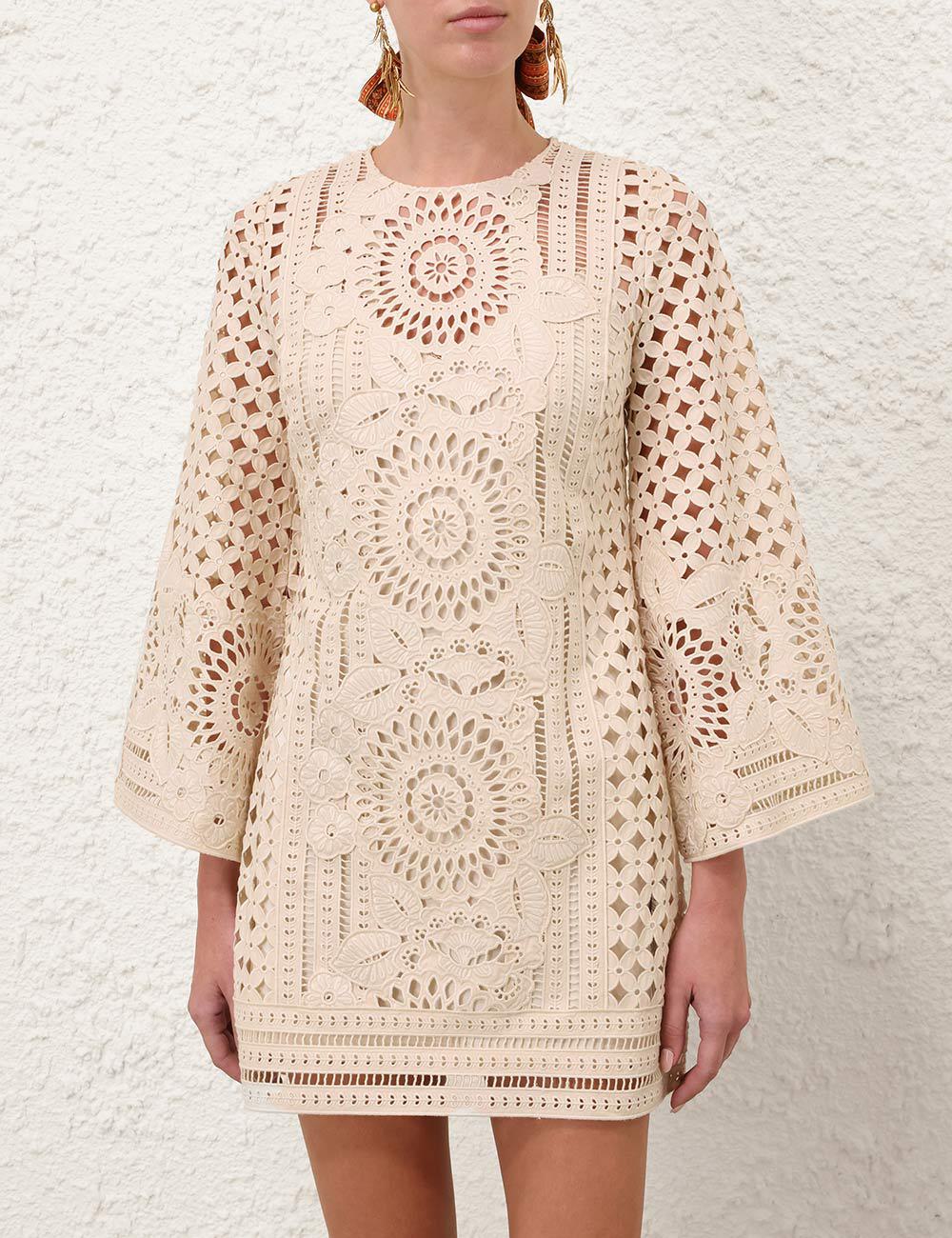 Indra Embroidered Mini Dress