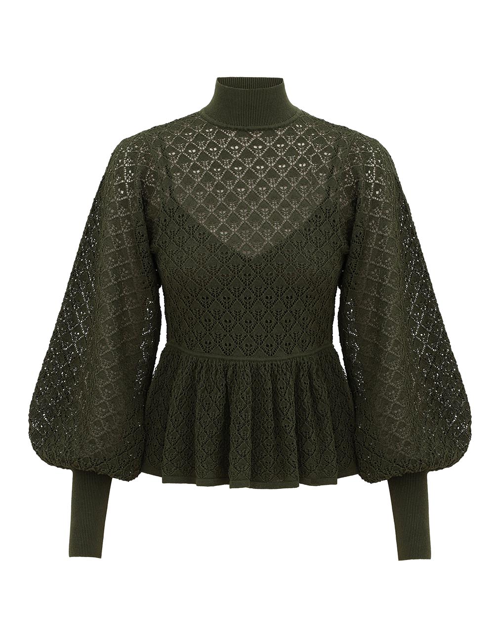 Luna Lace Knit Peplum Blouse