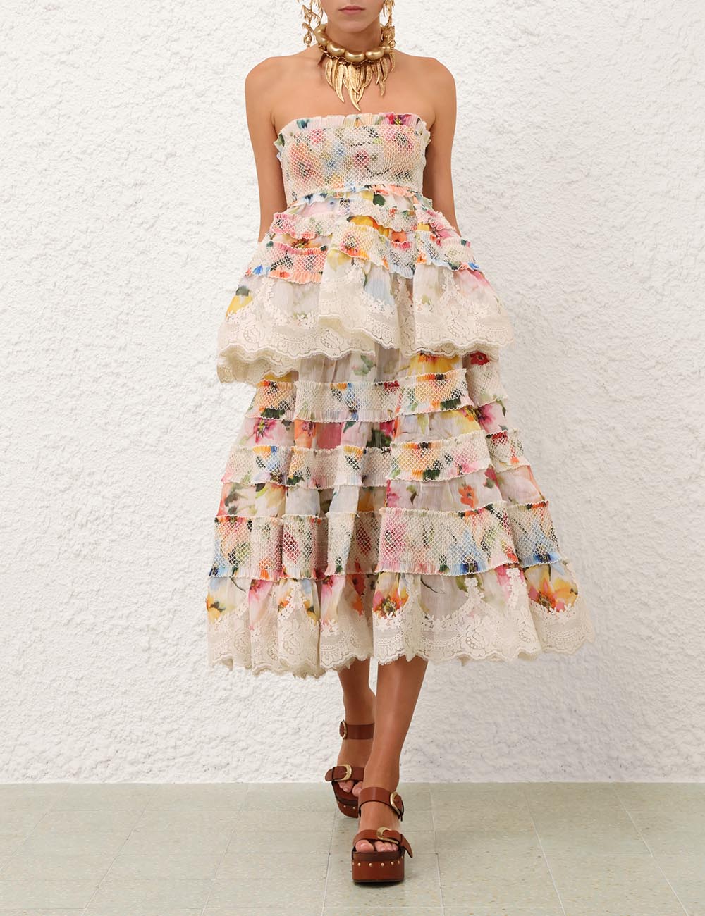 Alchemy Shirred Midi Dress