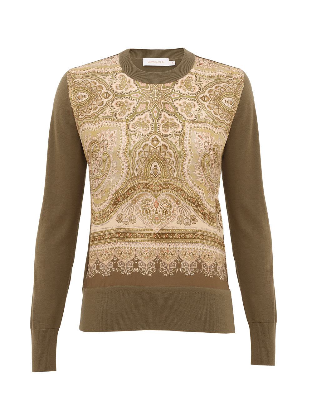 Luna Printed Silk Sweater