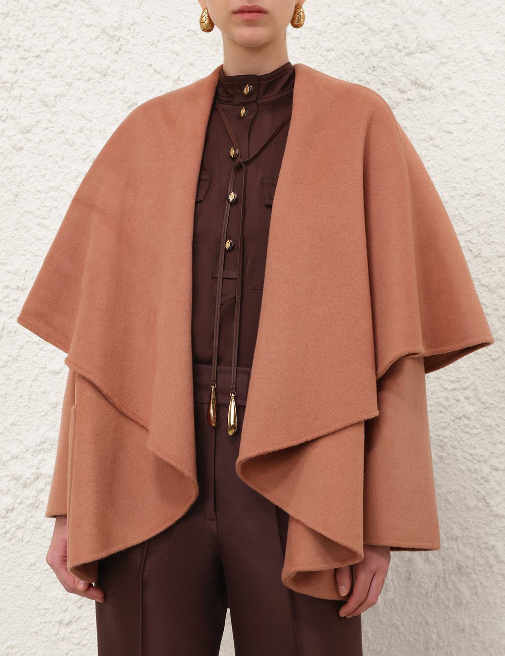 Luna Wool Tie Neck Cape