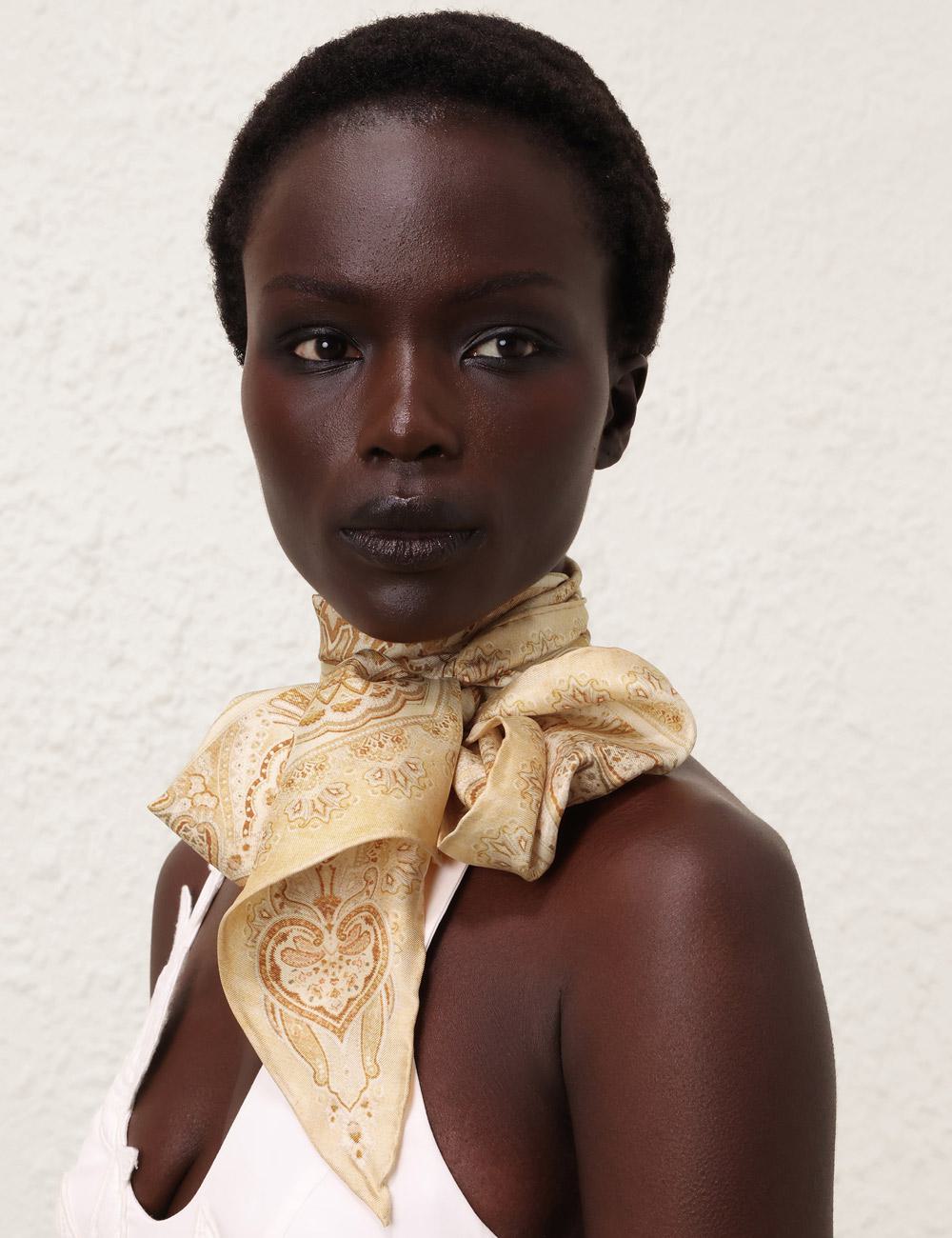 Printed Silk Neck Scarf