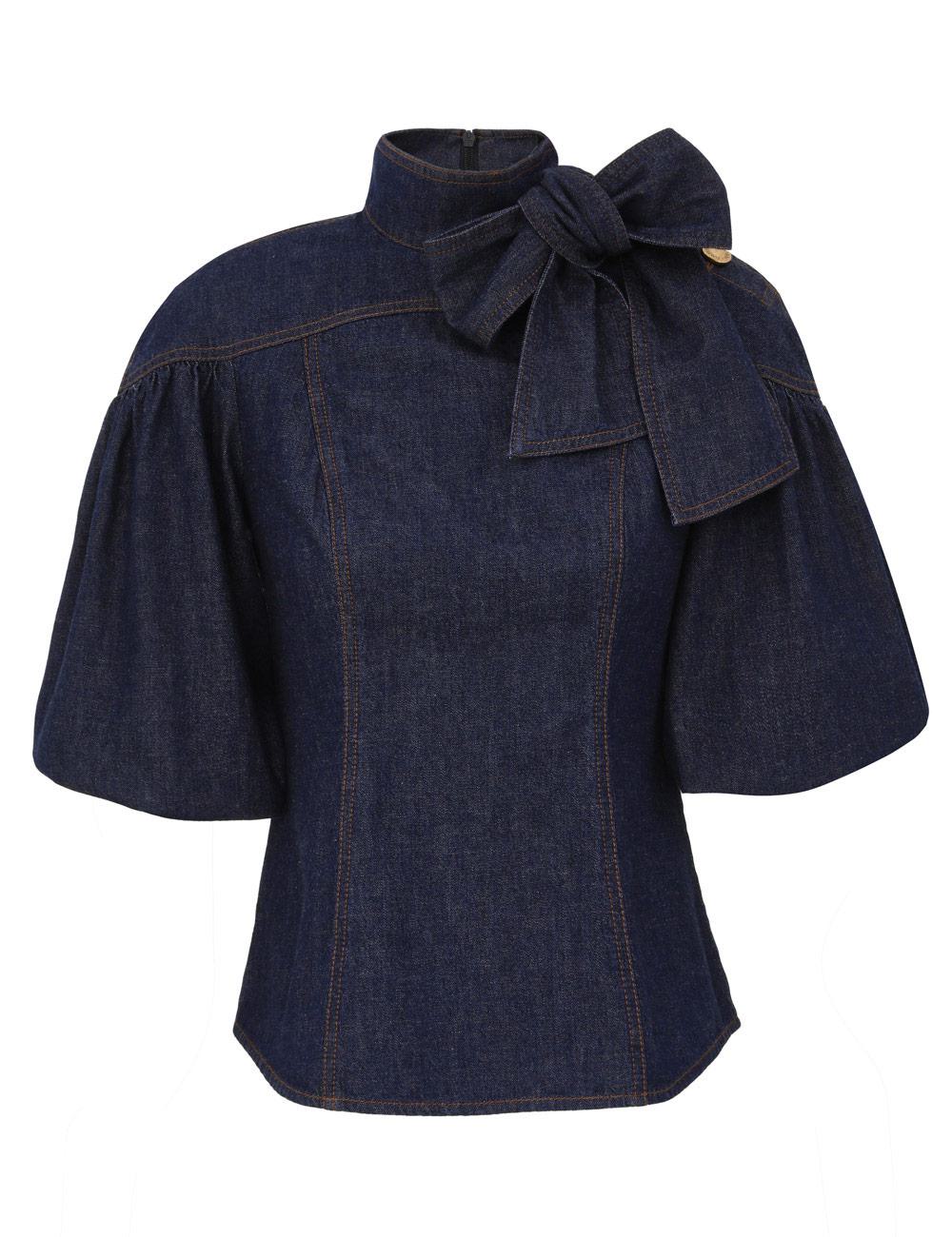Denim Fitted Blouse