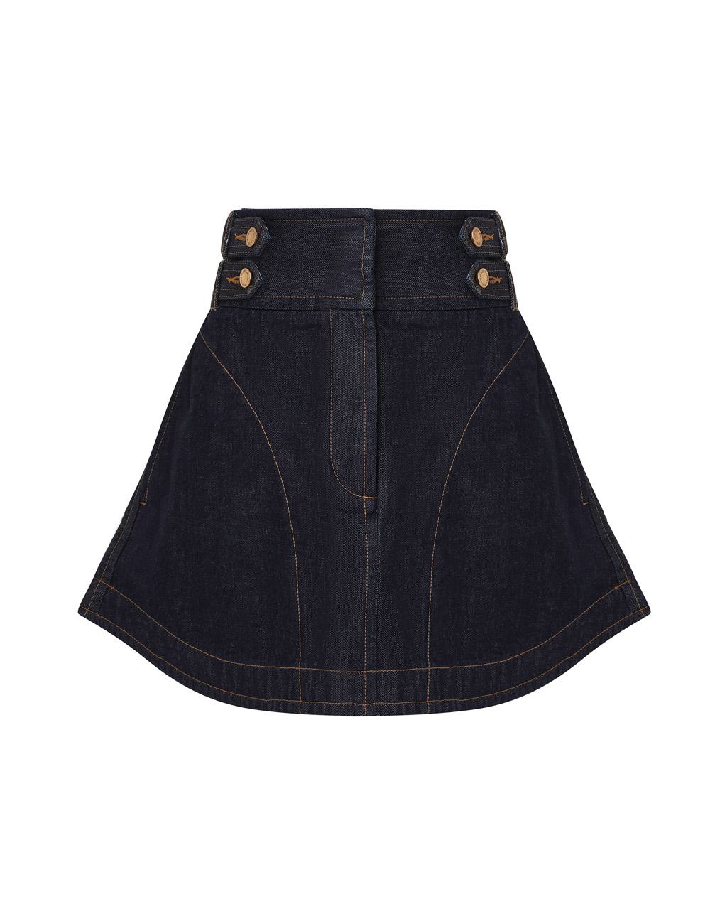 Denim Cargo Mini Skirt