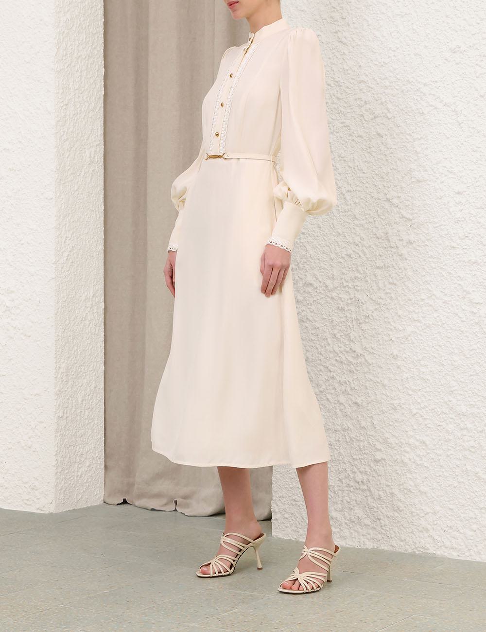 Trim Utility Midi Dress