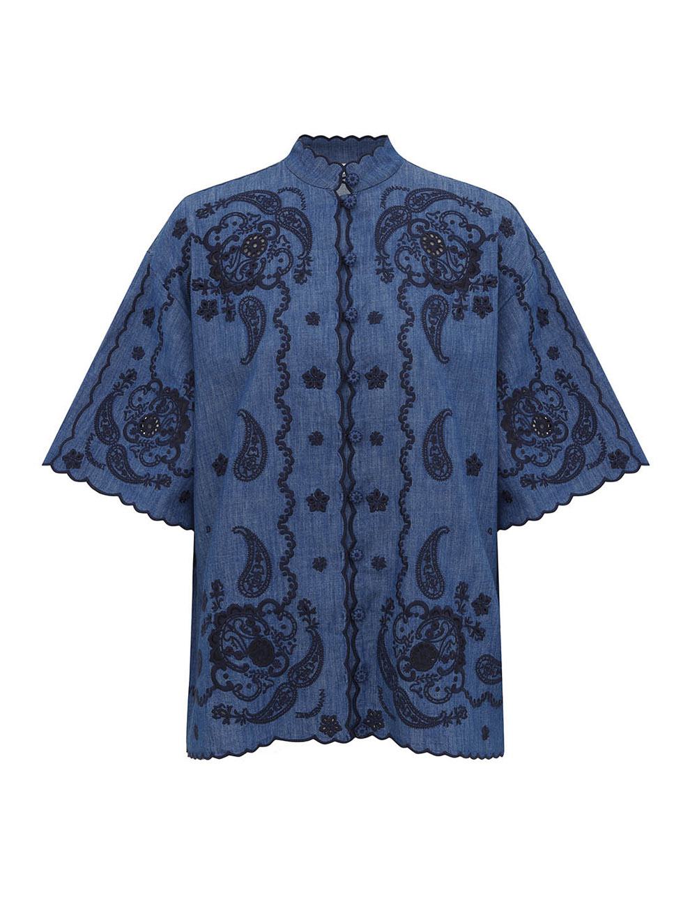 Aster Embroidered Denim Shirt