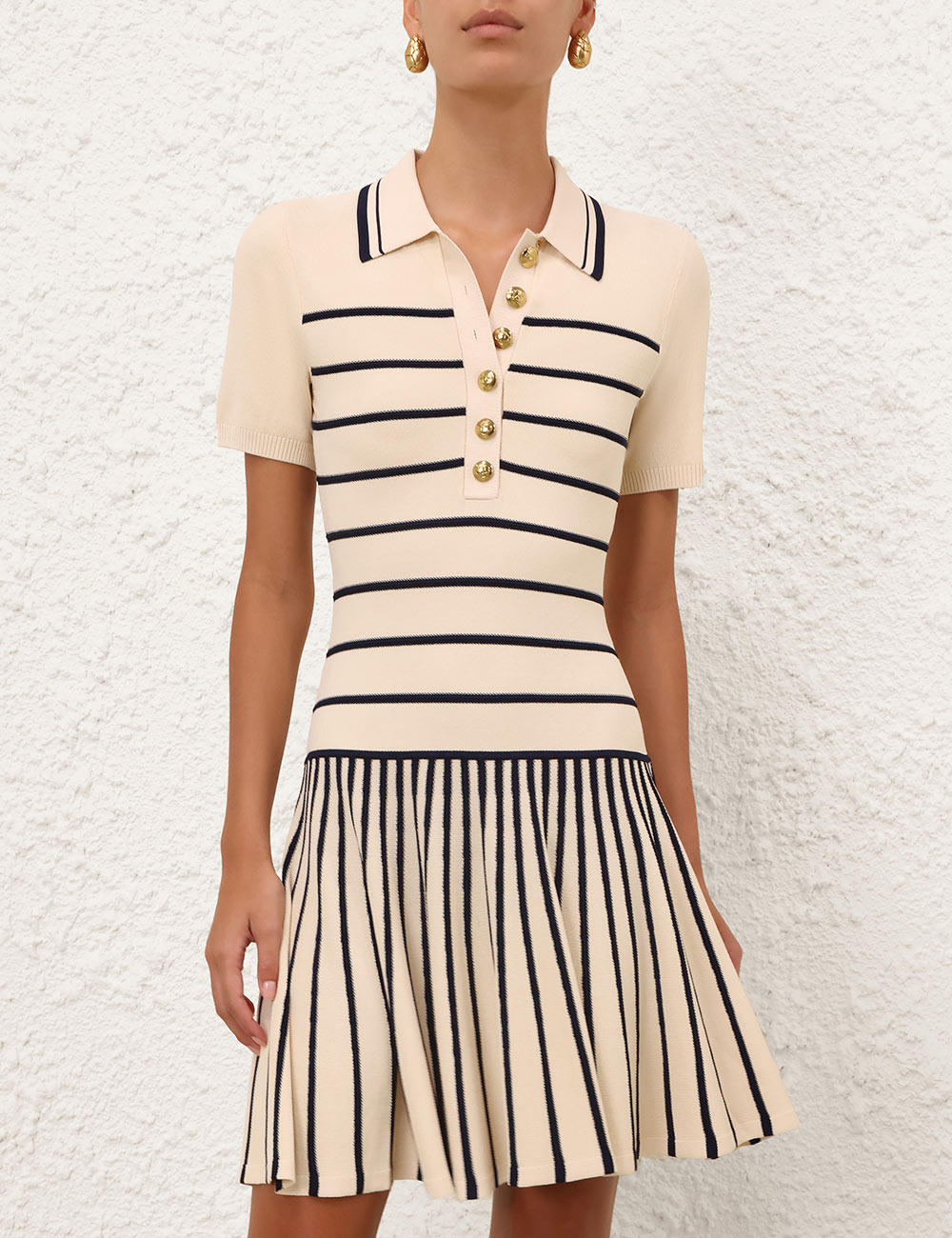 Luna Striped Polo Mini Dress