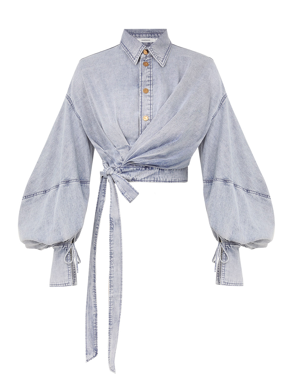 Rebellion Denim Wrap Top