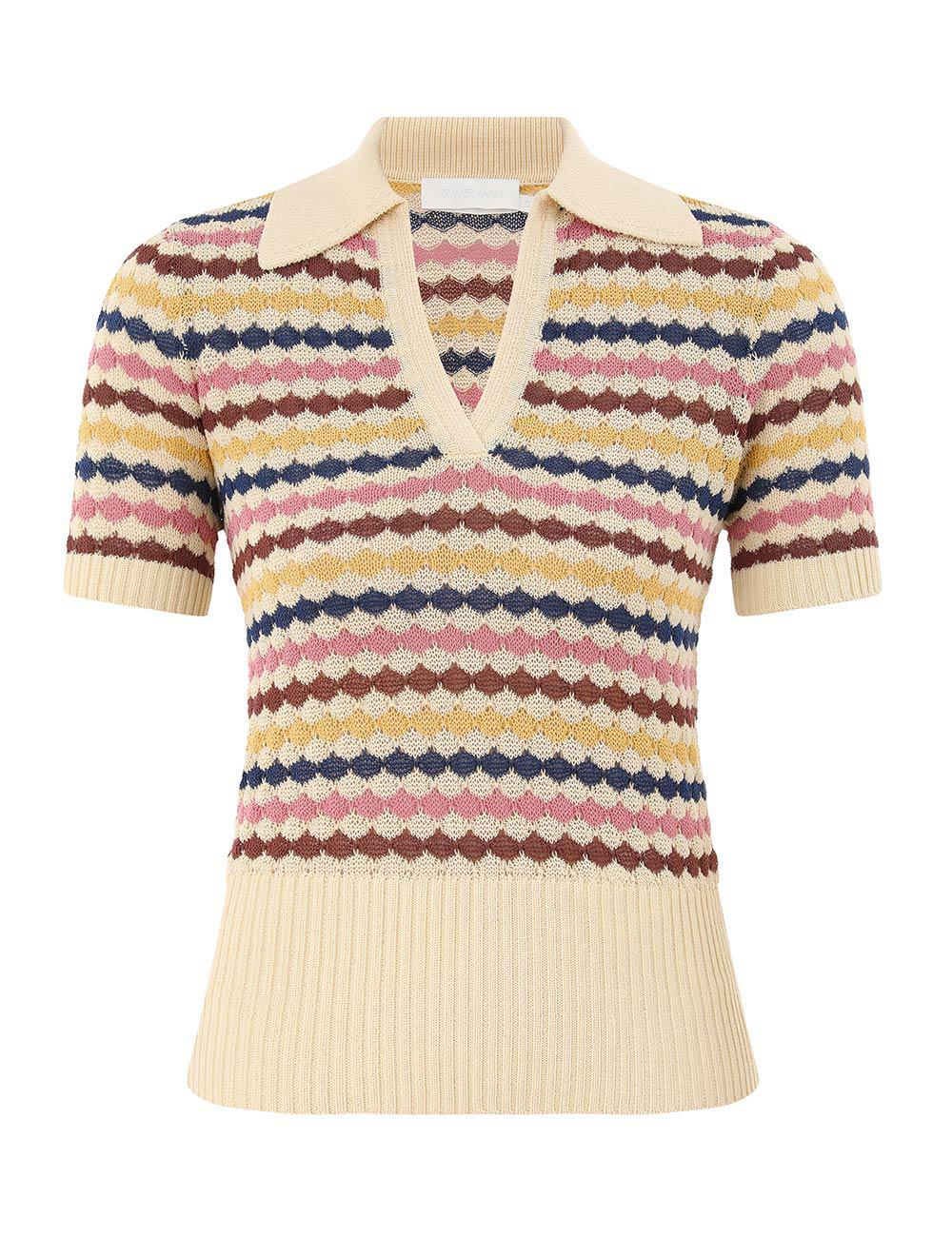 Awaken Scallop Knit Polo