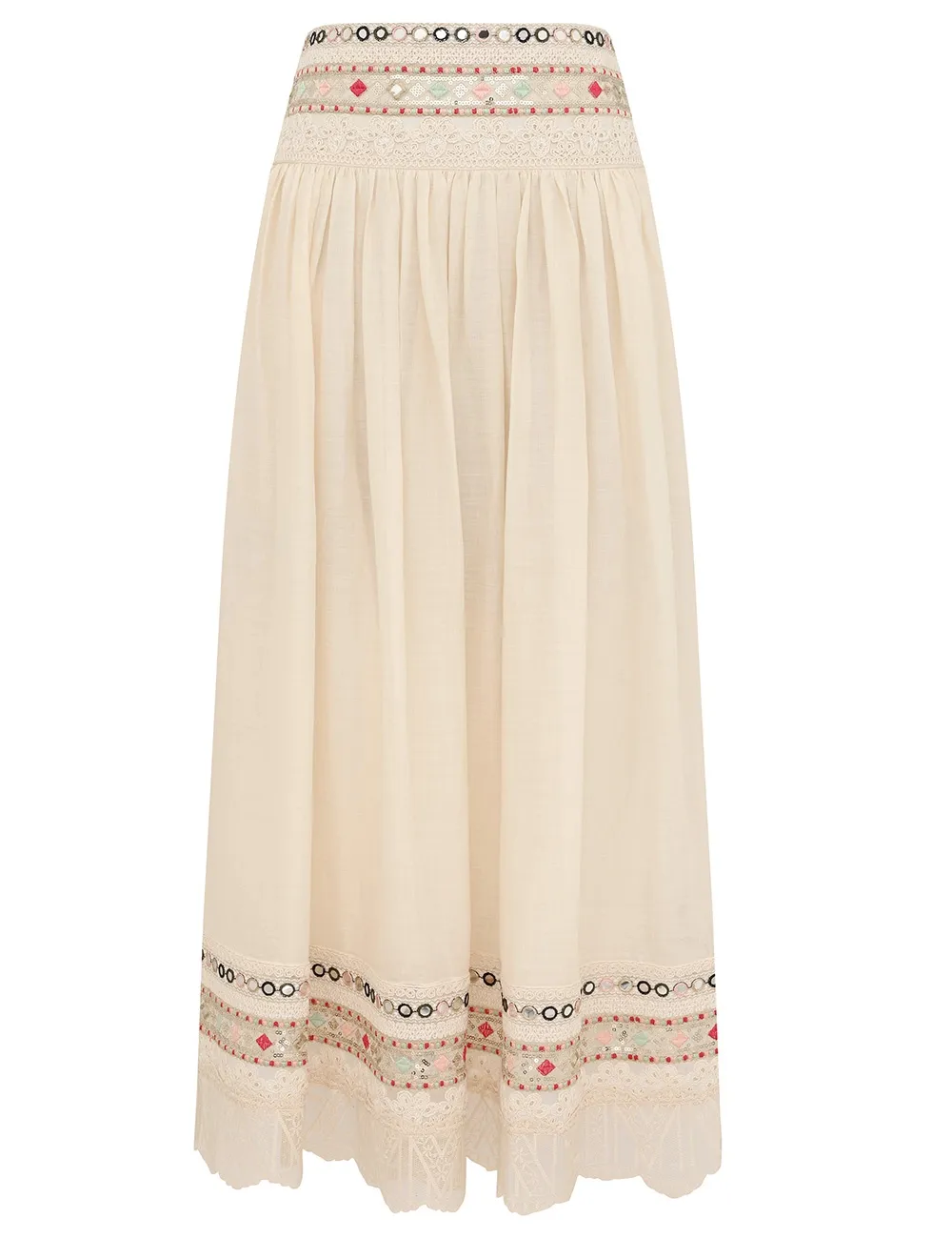 Aster Embellished Midi Skirt