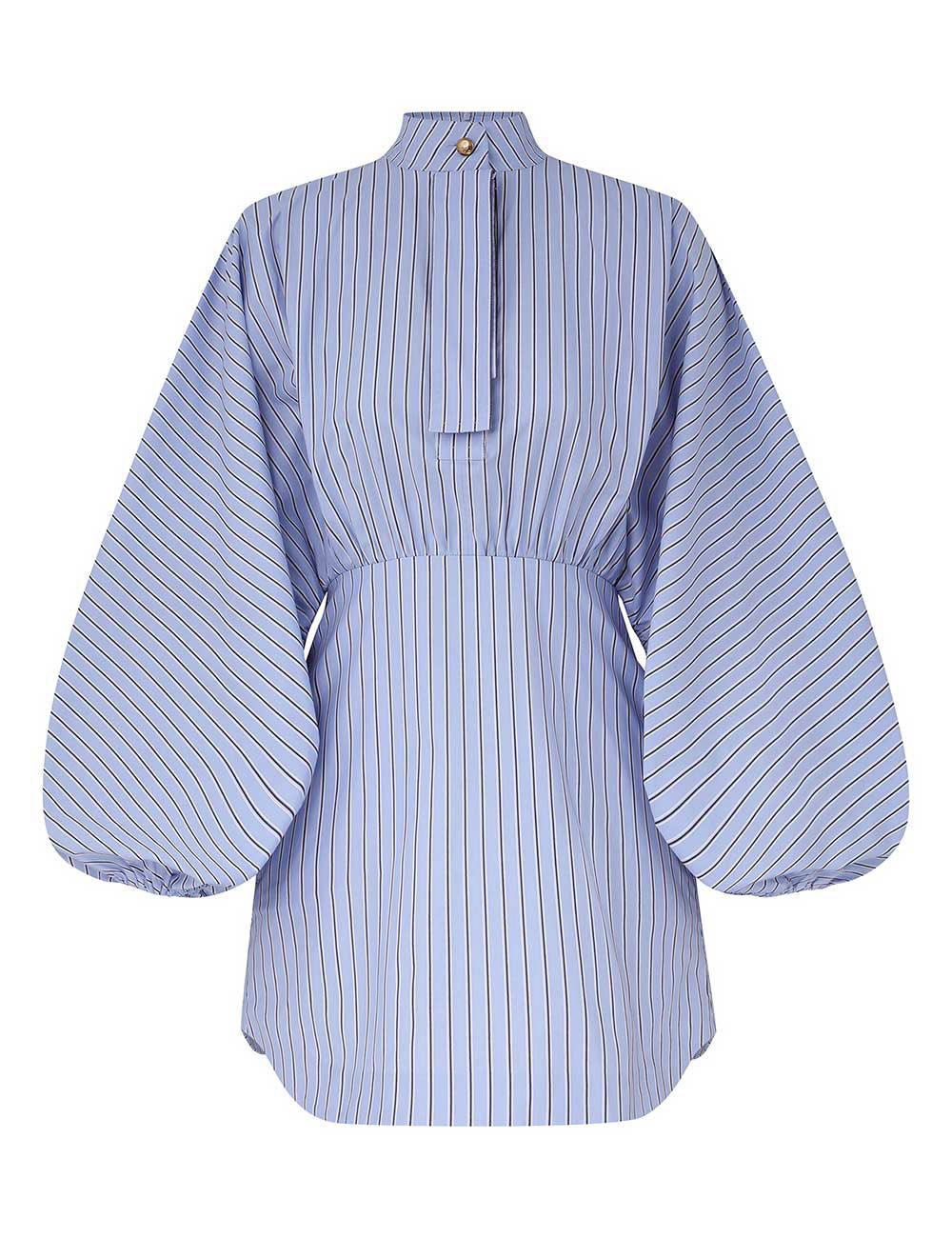Drawstring Stripe Mini Dress
