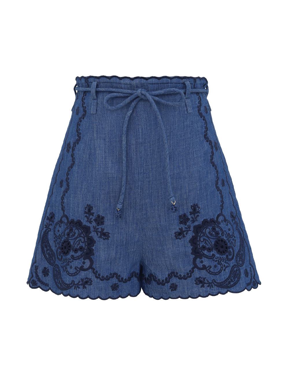 Aster Embroidered Denim Short