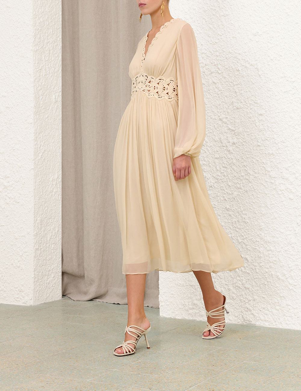 Luna Billow Midi Dress