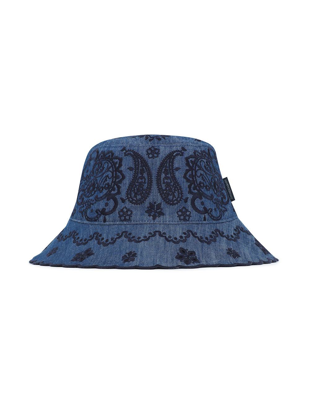 Embroidered Denim Bucket Hat