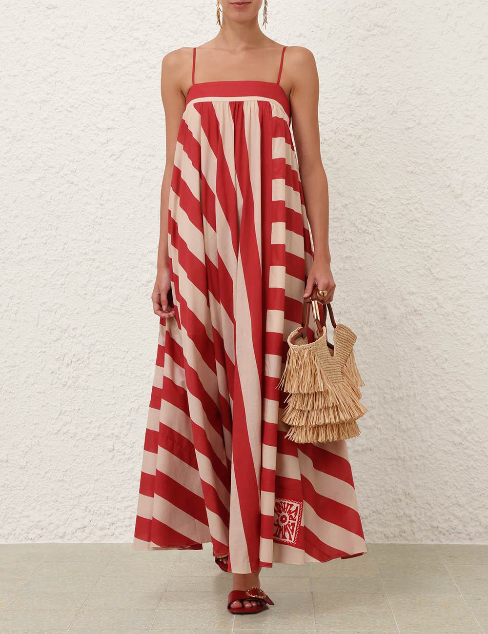 Roselight Stripe Maxi Dress