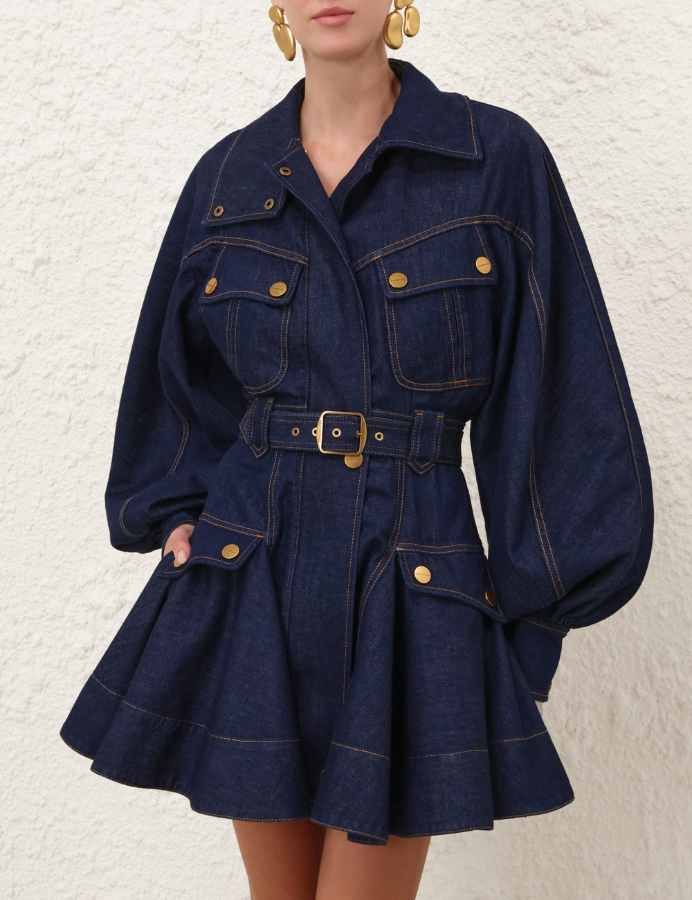 Luna Denim Utility Mini Dress