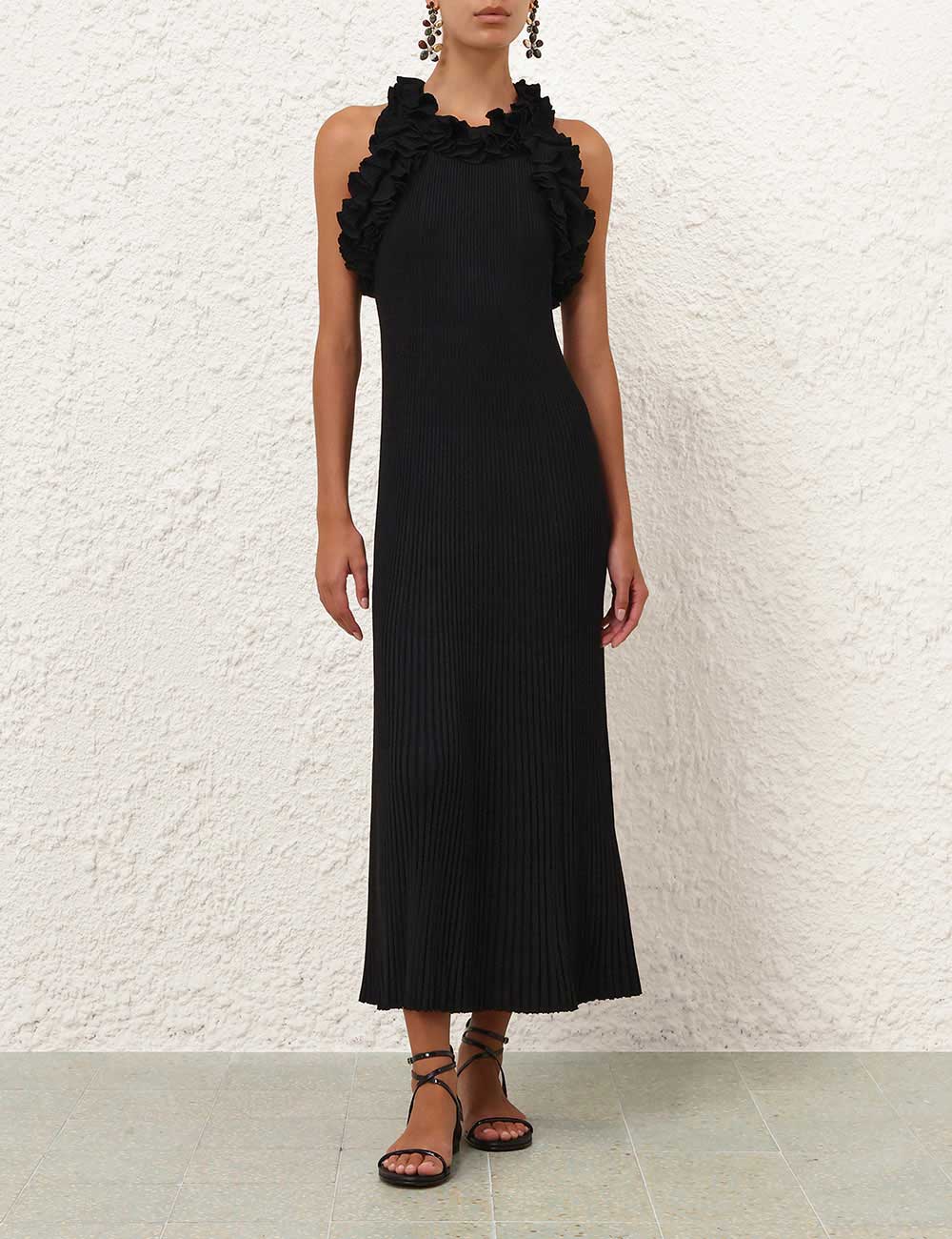 Luna Ruffle Midi Dress
