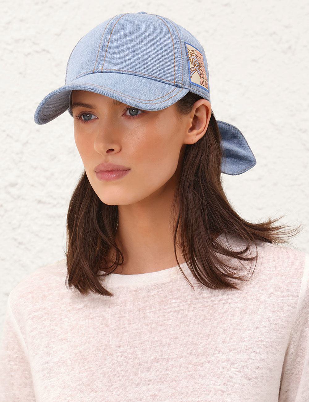 Denim Tie Cap