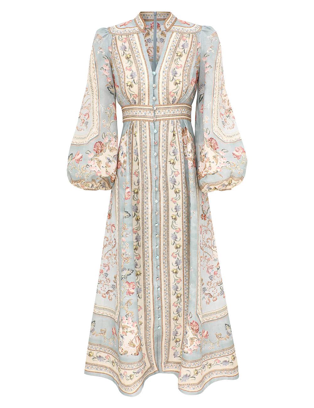 Roselight Plunge Midi Dress