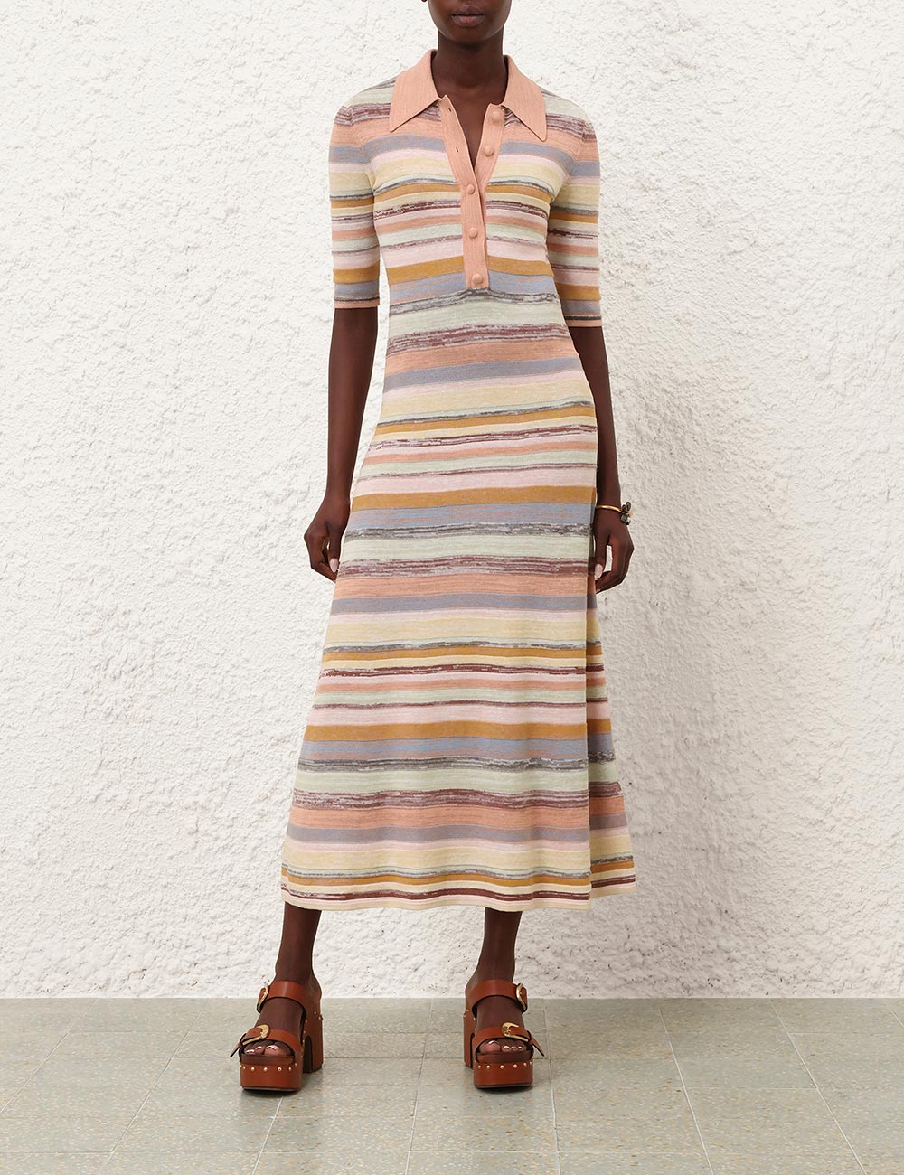 Luna Mouline Polo Midi Dress