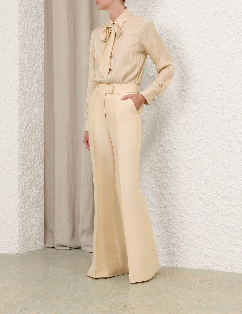 Luna Wool Silk Flare Pant