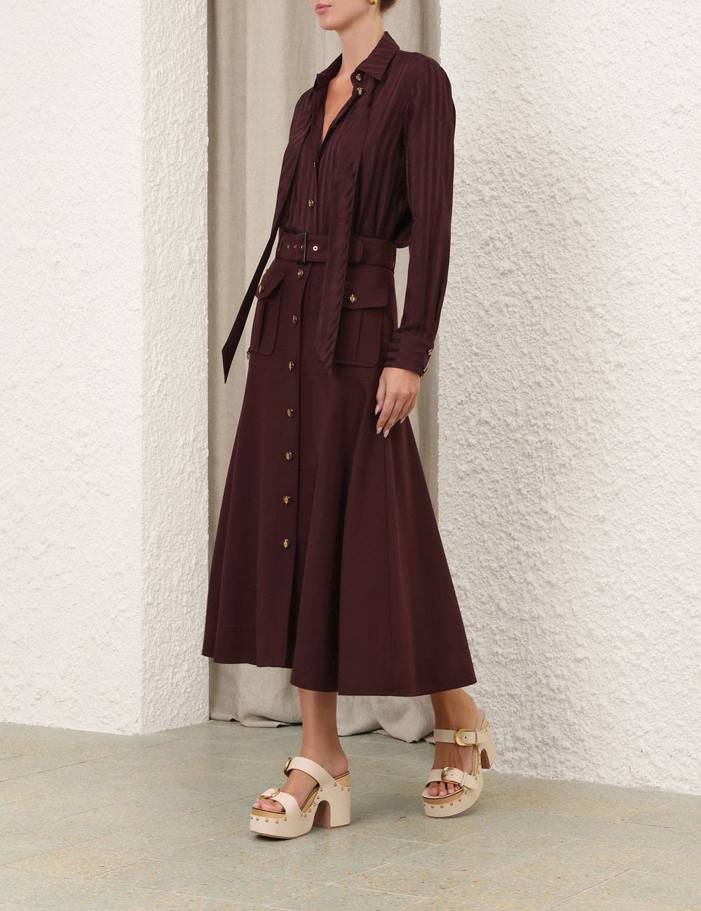 Luna Wool Midi Skirt