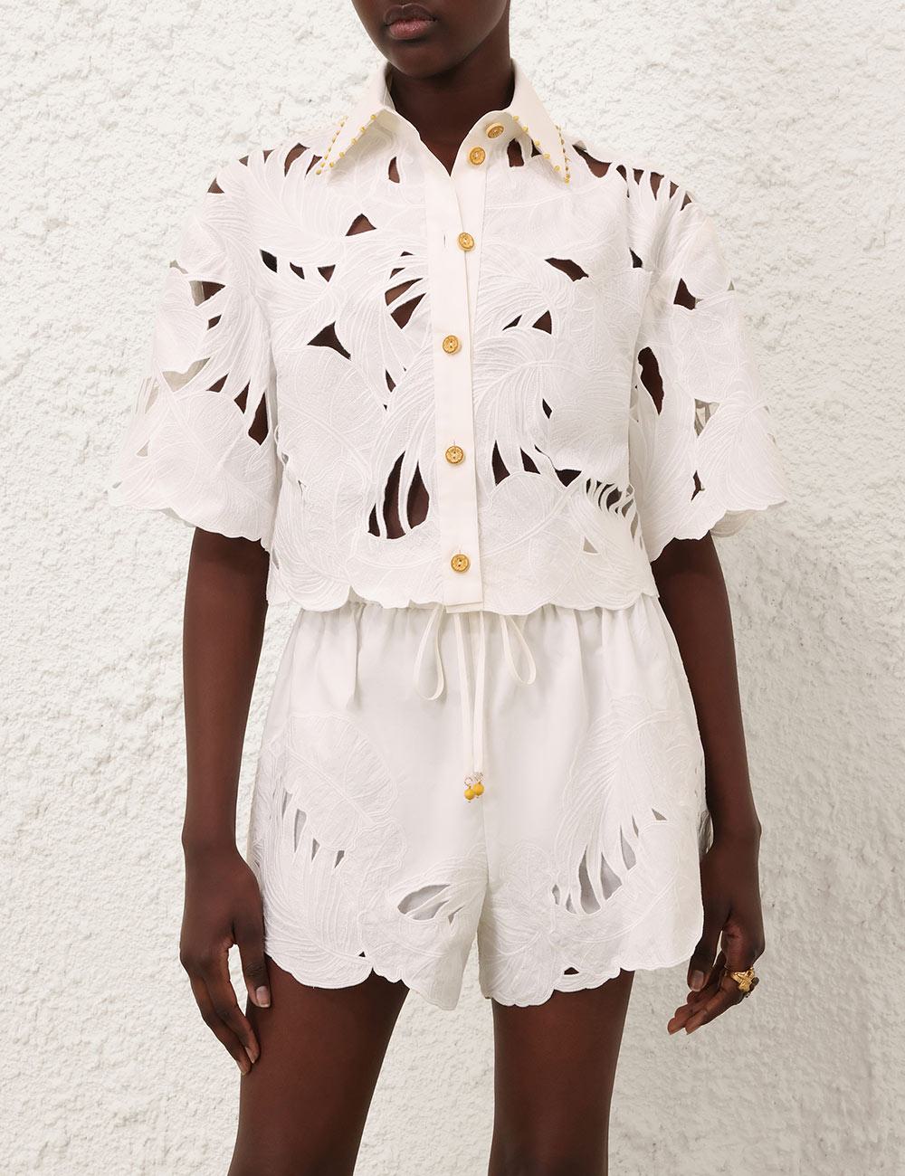 Mahon Embroidered Crop Shirt