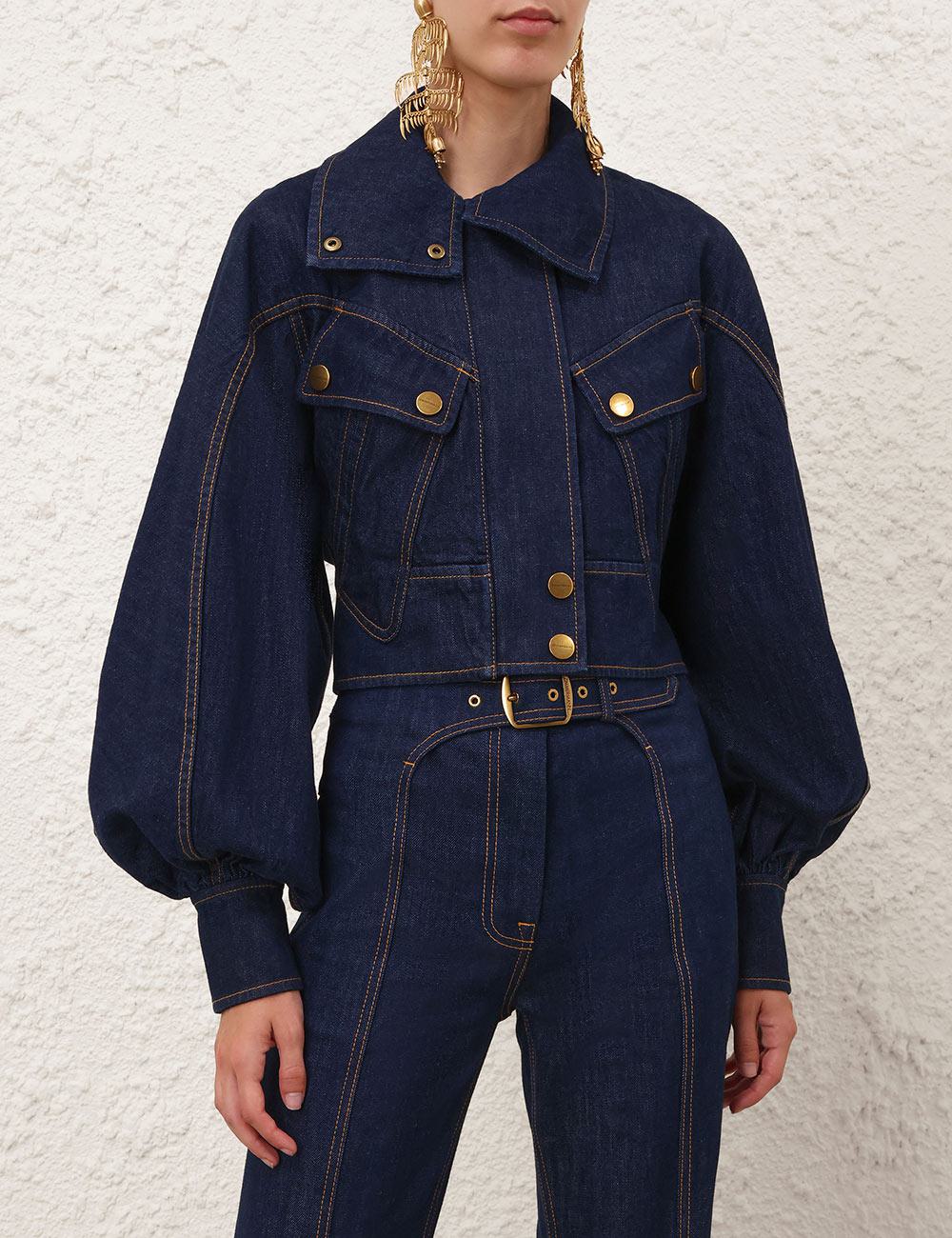 Luna Denim Utility Bomber