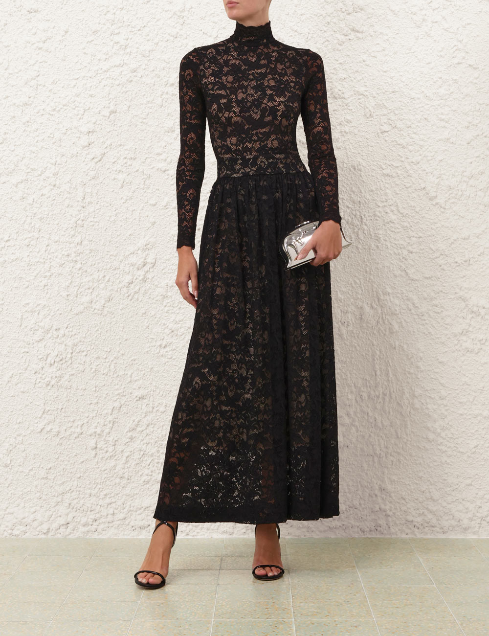 Lace Gathered Maxi Skirt