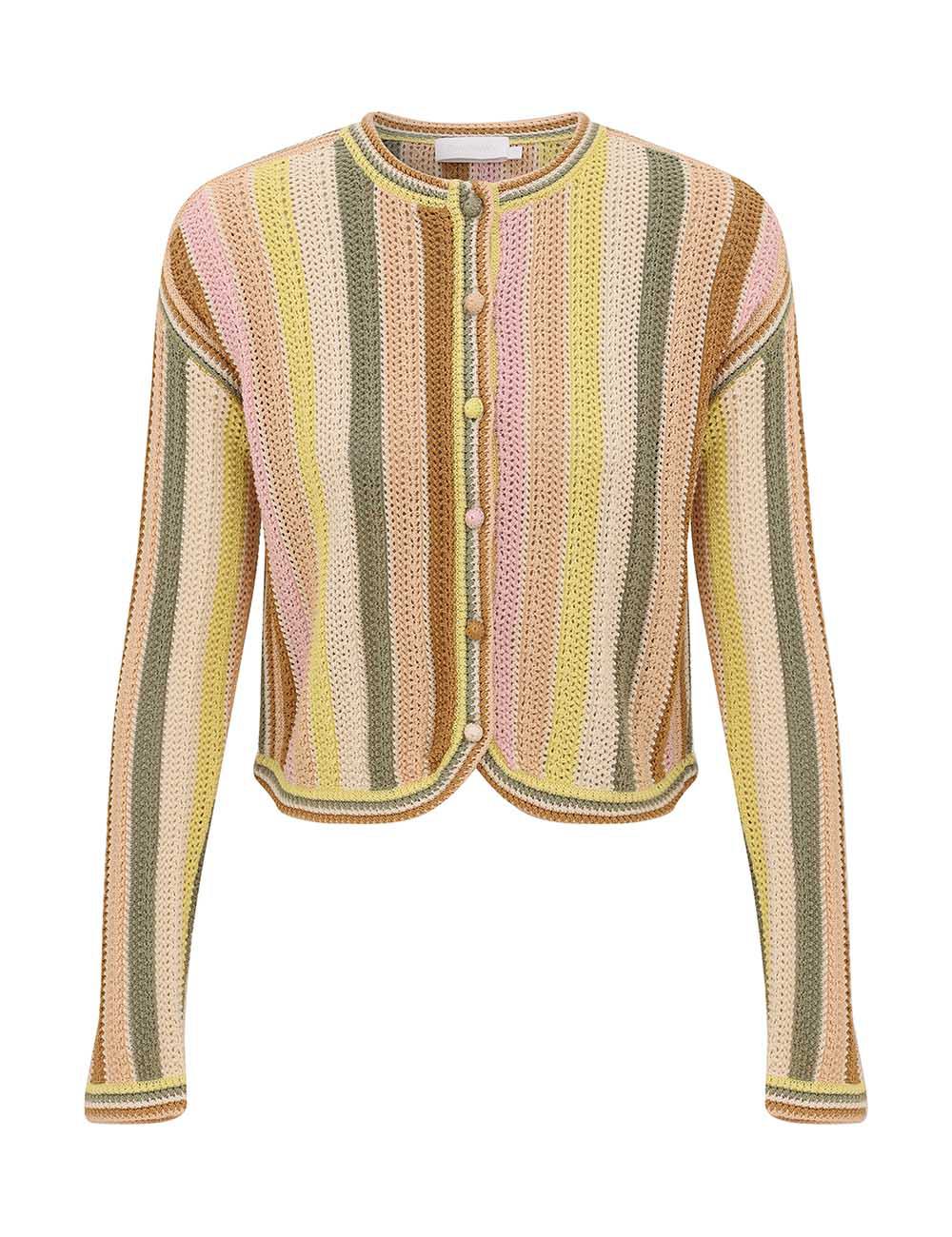 Indra Stripe Crochet Cardigan