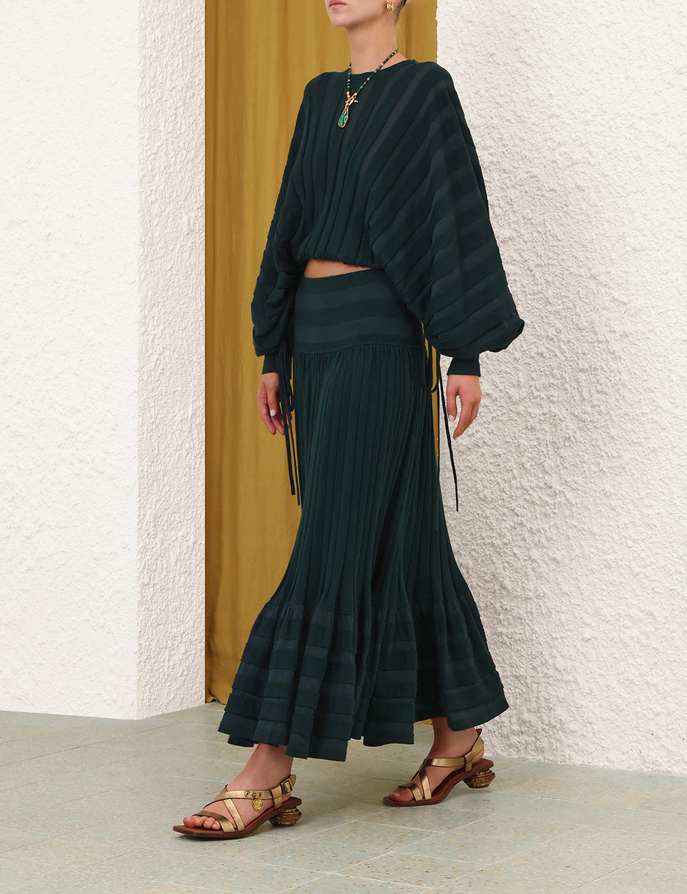 Rebellion Gathered Midi Skirt