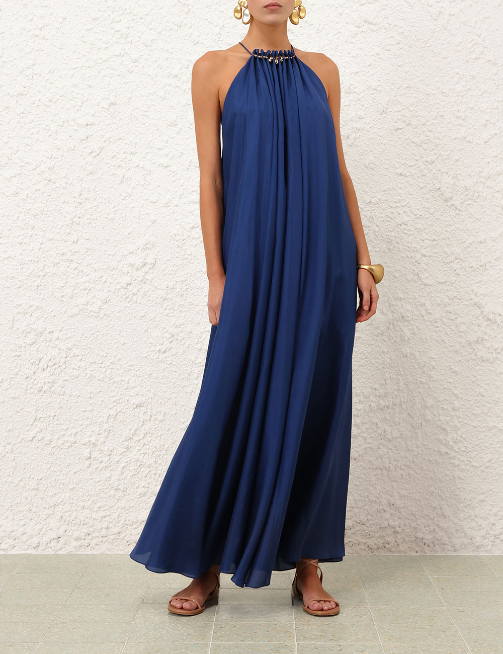 Aster Gathered Bead Maxi Dress
