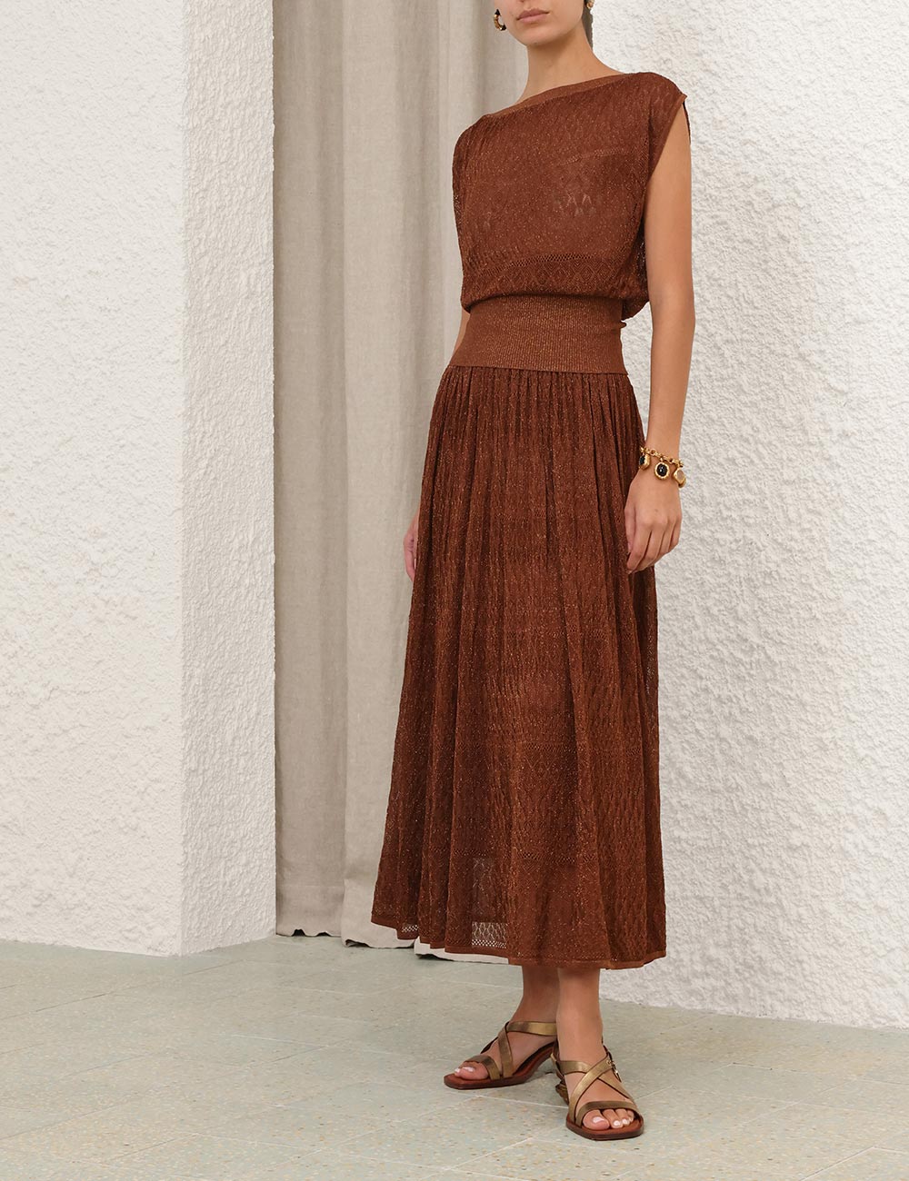 Awaken Metallic Lace Skirt