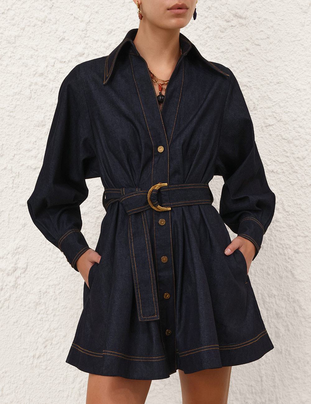 Denim Mini Shirt Dress