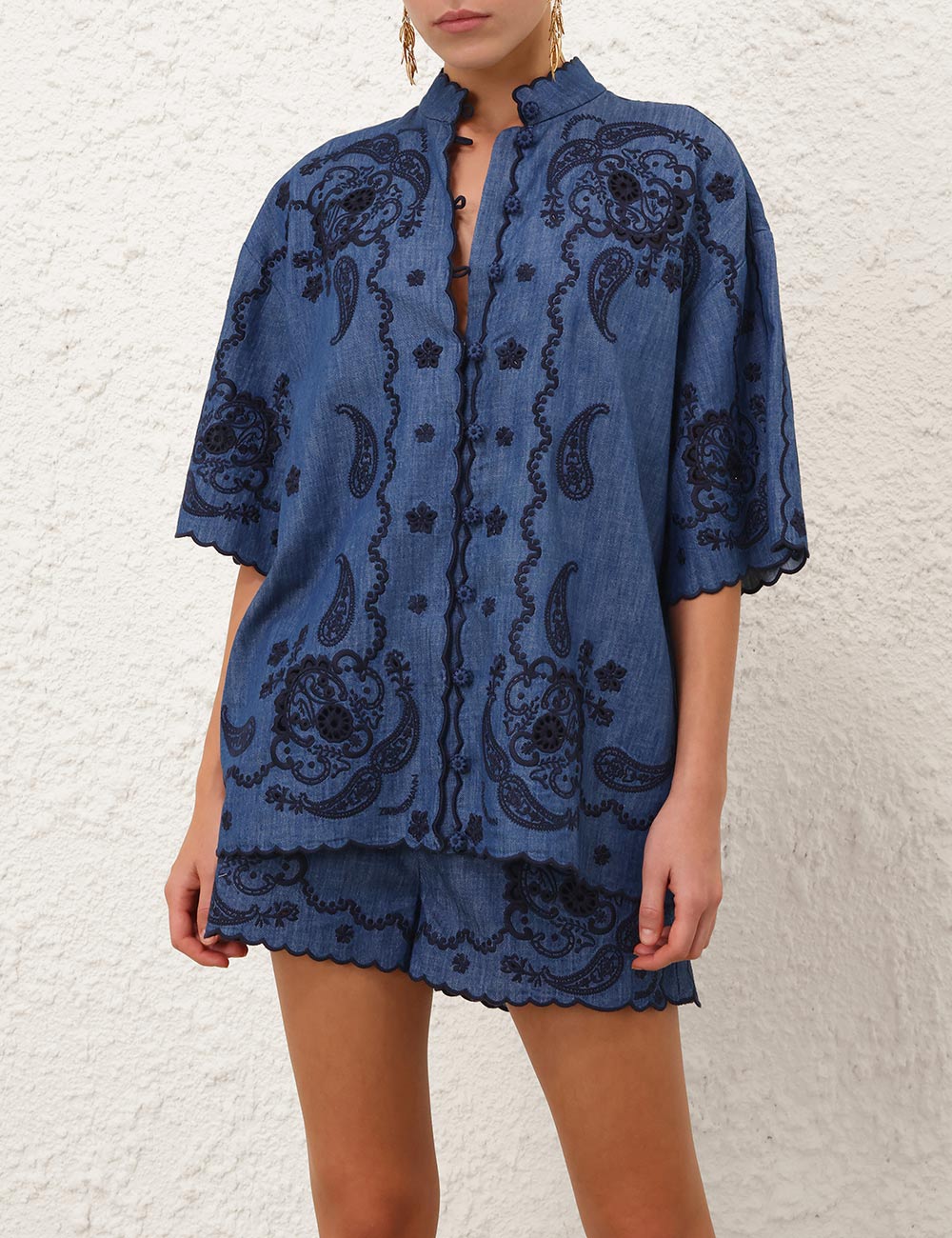 Aster Embroidered Denim Shirt