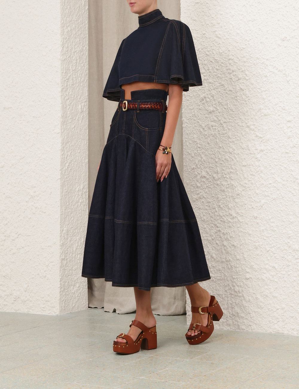 Luna Denim Midi Skirt