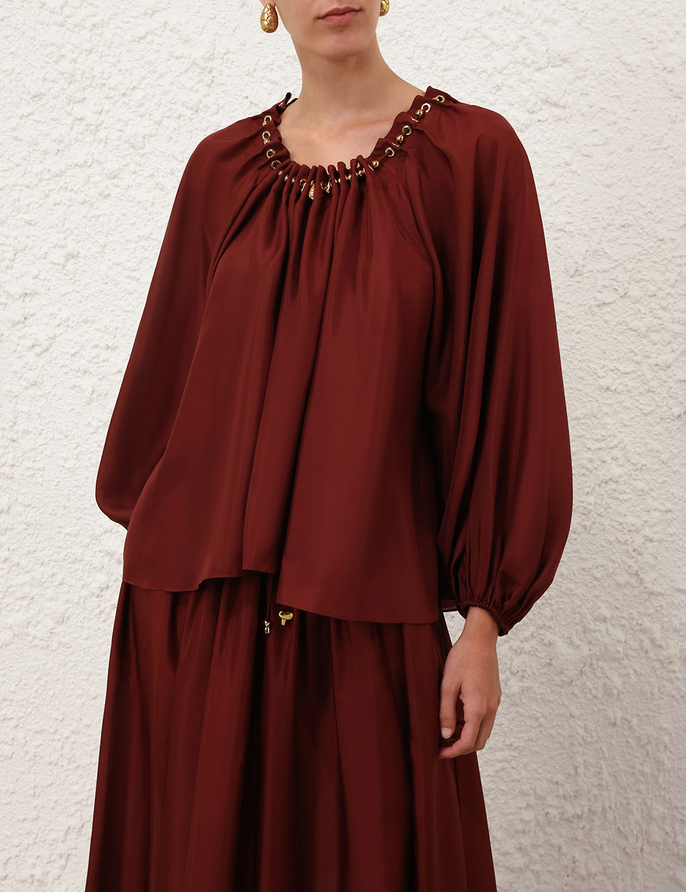 Aster Gathered Bead Blouse