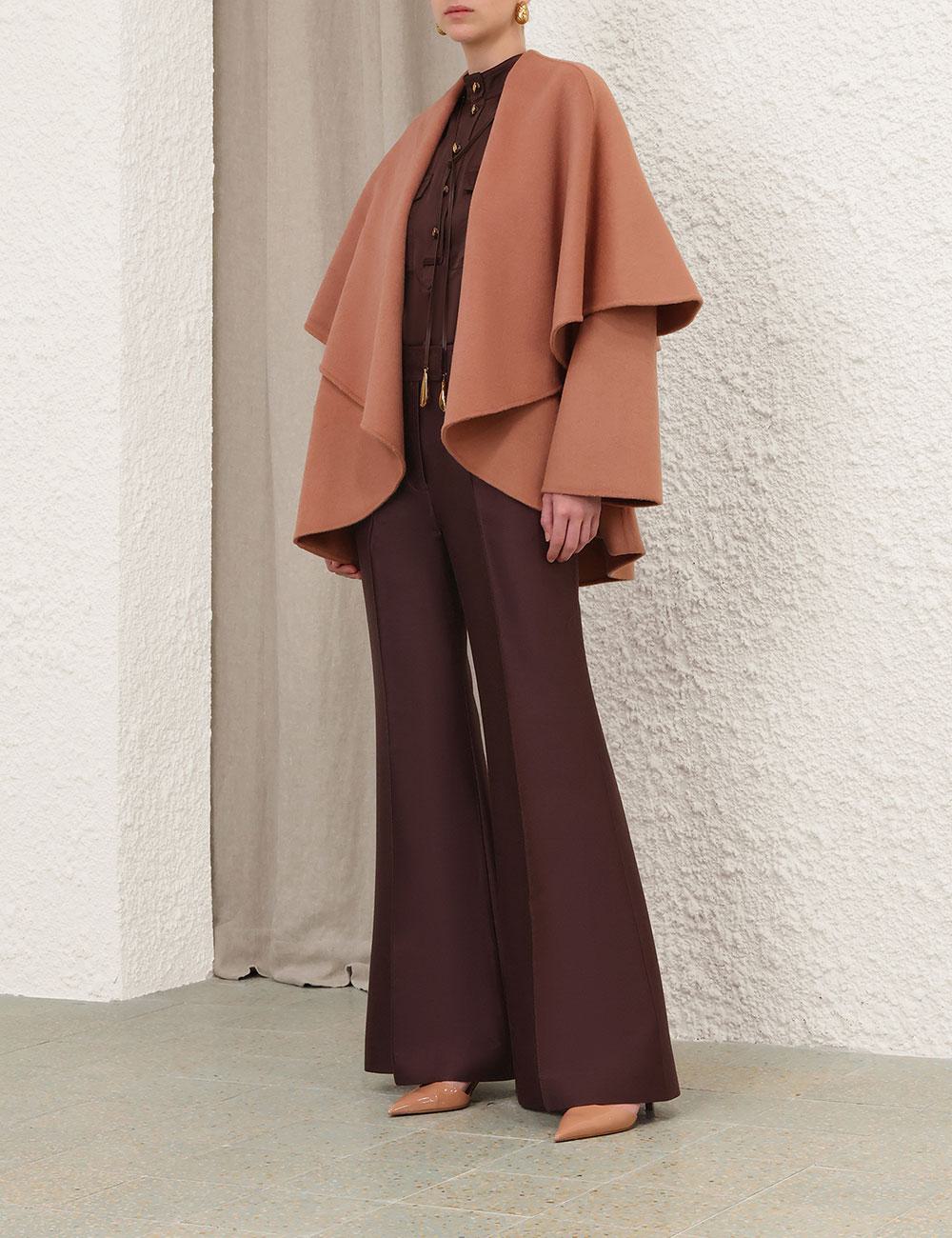 Luna Wool Tie Neck Cape