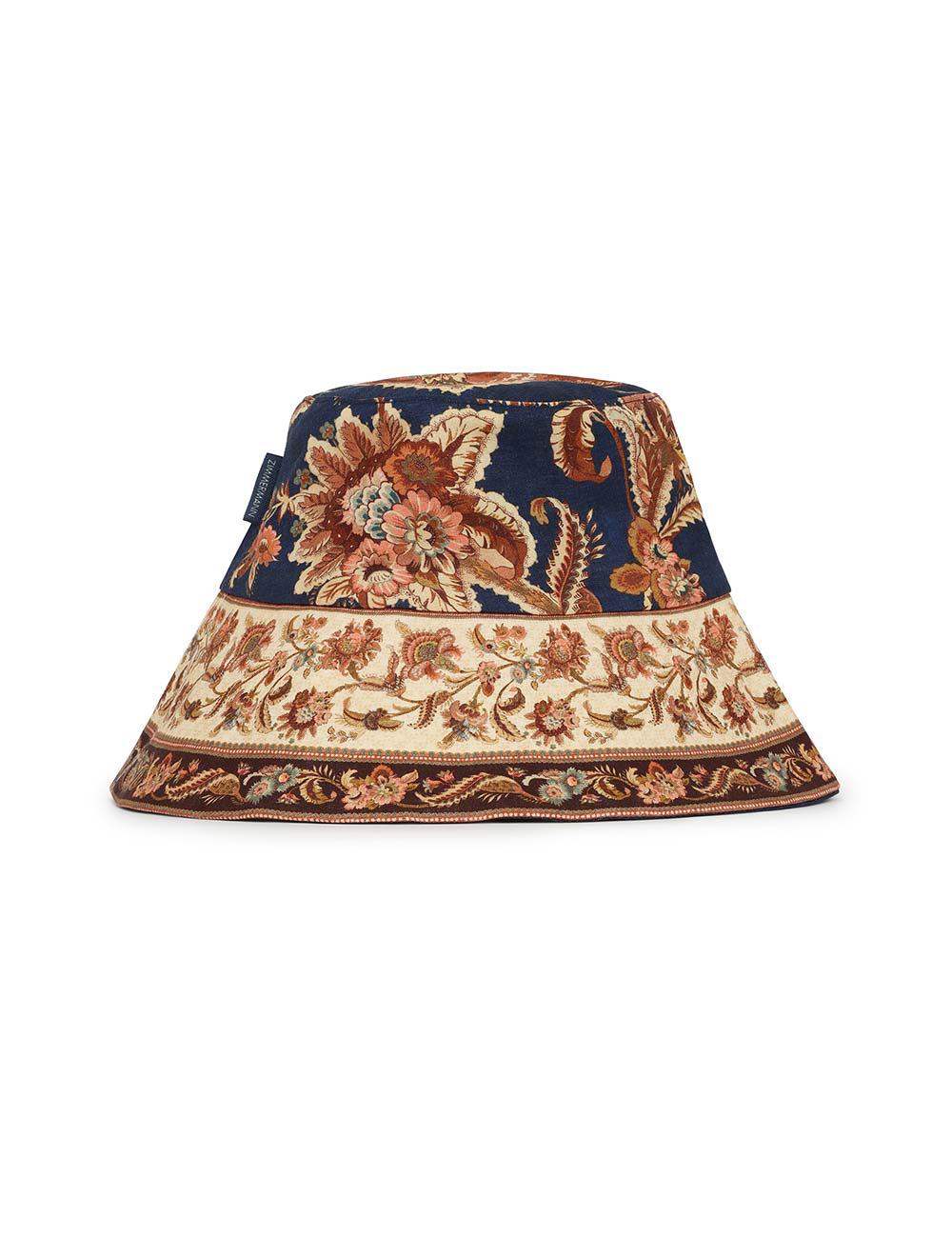 Printed Long Brim Bucket Hat