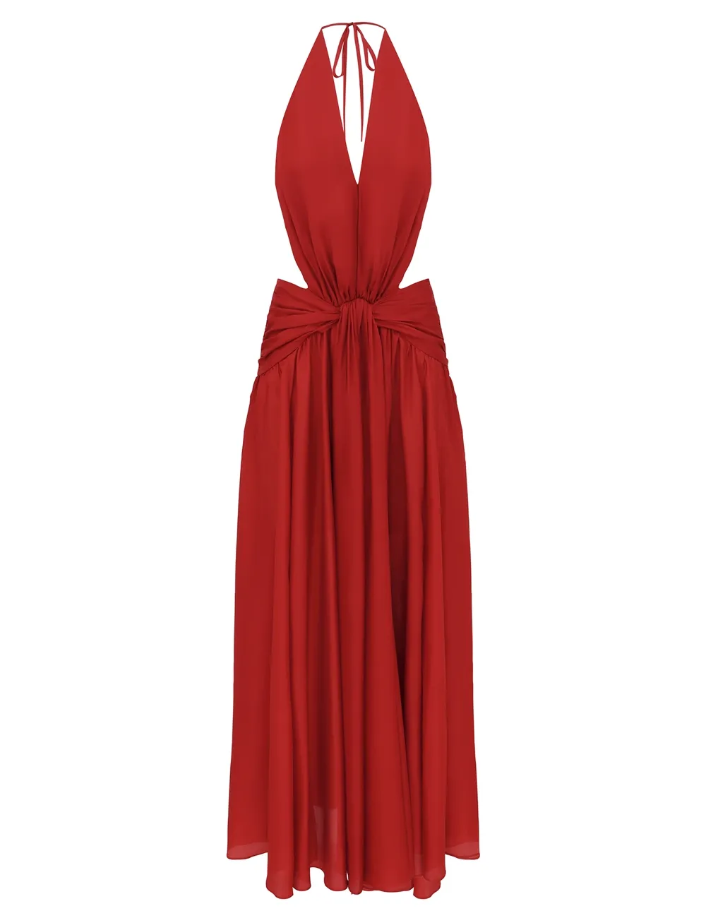 Indra Plunge Halter Maxi Dress