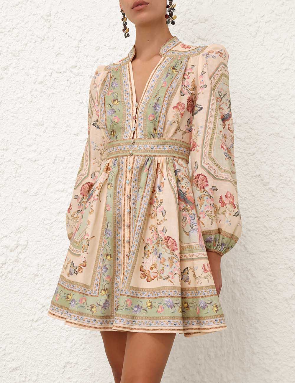 Roselight Plunge Mini Dress