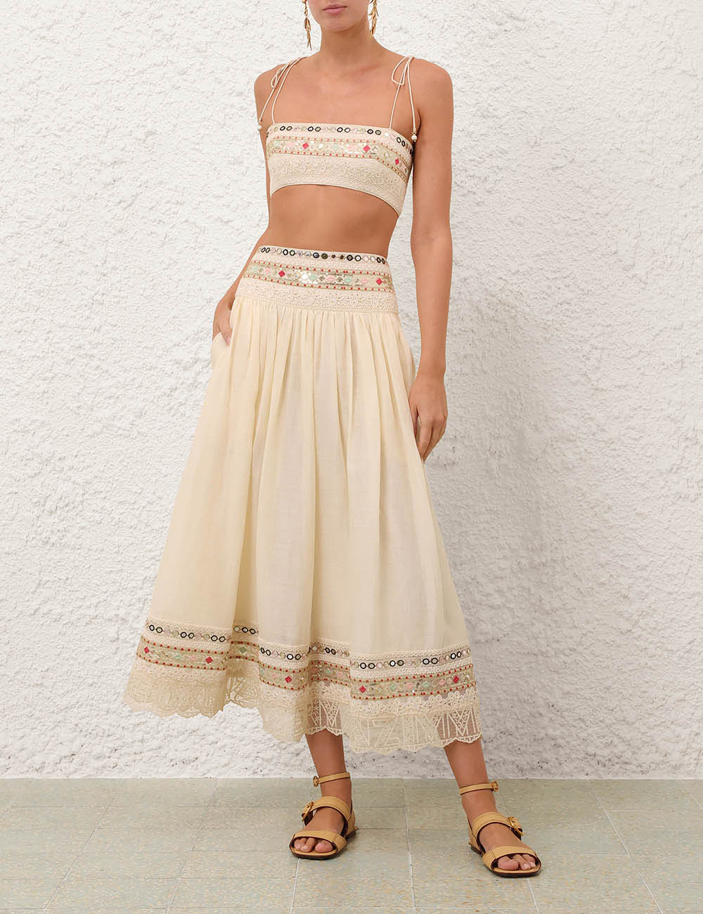 Aster Embellished Midi Skirt